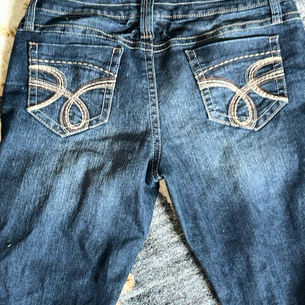 Women's Flare & Wide Leg Jeans - Dark Blue - Picture 6 of 8
